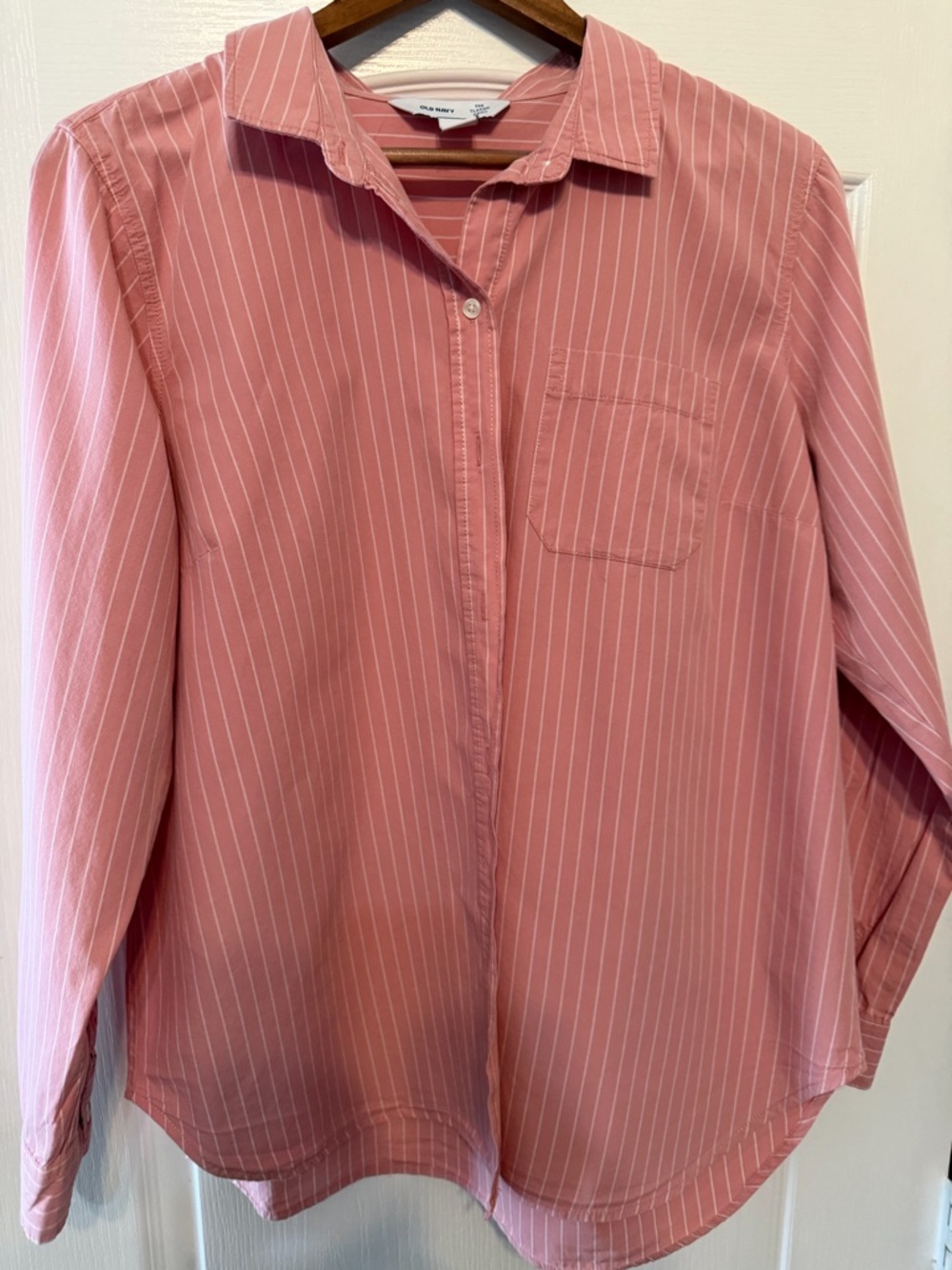 Old Navy Pink Striped Classic Shirt
